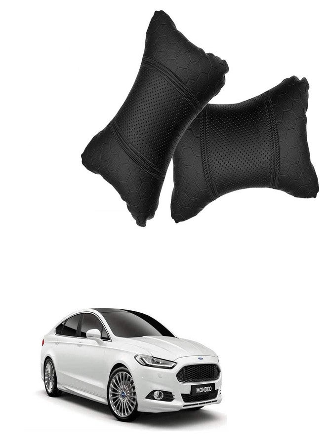 Adroitz Black Football Design Car Neck Rest Cushion with Adjustable Straps_1501 - Image 1